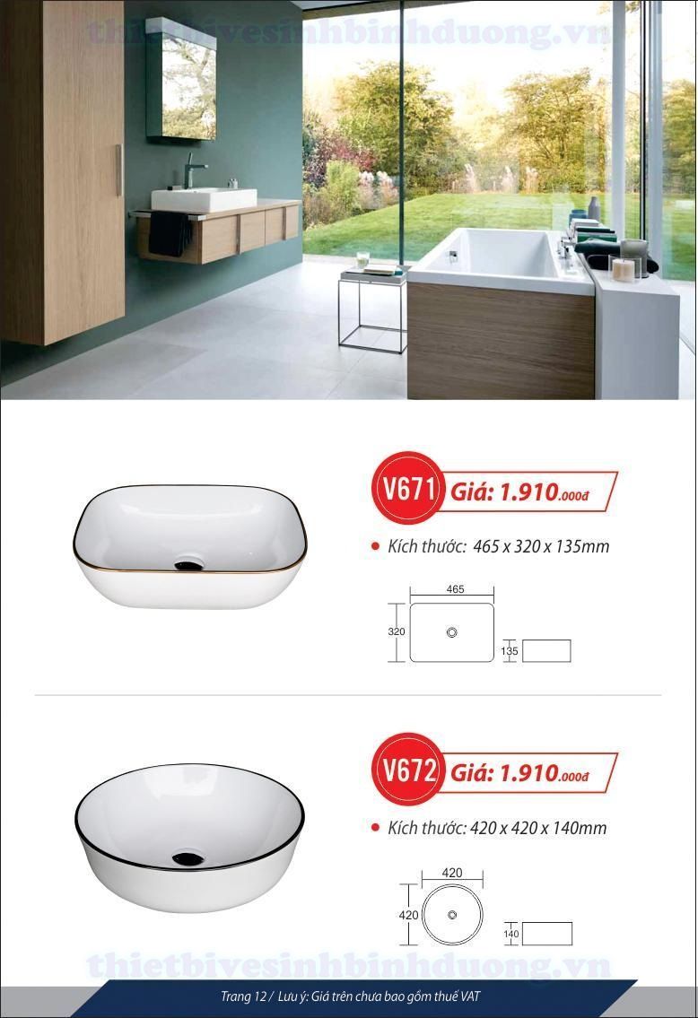Lavabo cao cấp Vincy V672